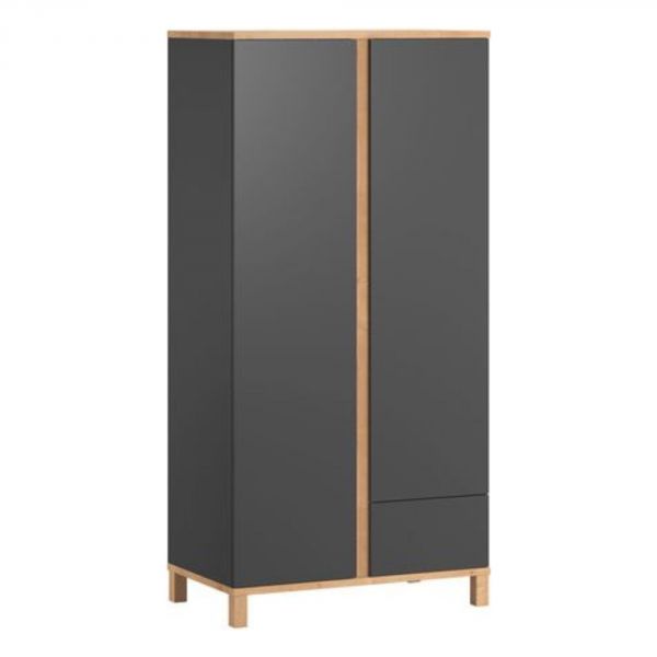 Armoire graphite et bois 2 portes - Collection Altitude