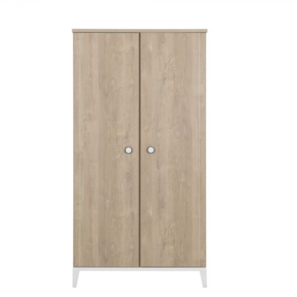 Armoire 2 portes Marcel pieds blancs