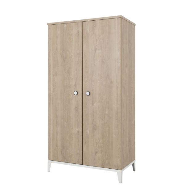 Armoire 2 portes Marcel pieds blancs