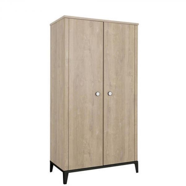 Armoire 2 portes Marcel pieds noirs