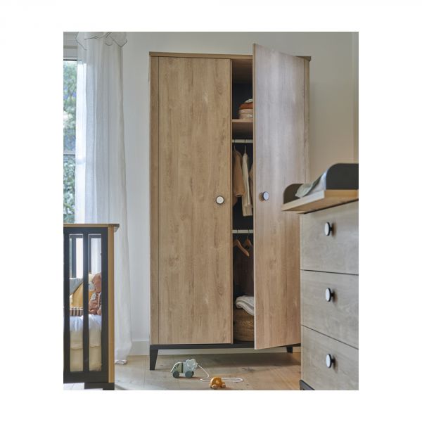 Armoire 2 portes Marcel pieds noirs