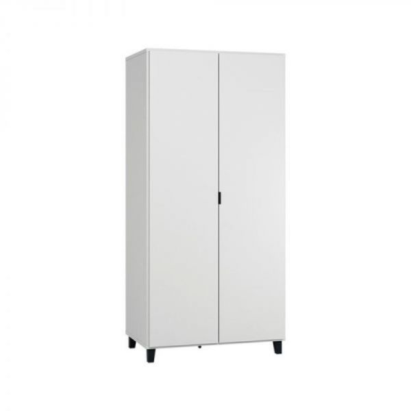 Armoire 2 portes blanc/noir - Collection Simple