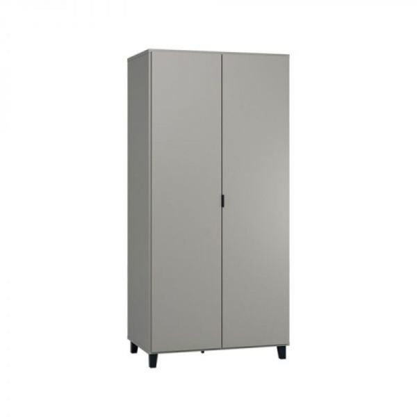 Armoire 2 portes gris et noir - Collection Simple