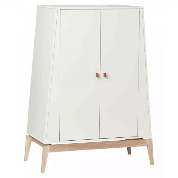 Armoire 2 portes Luna small Blanc et Chêne