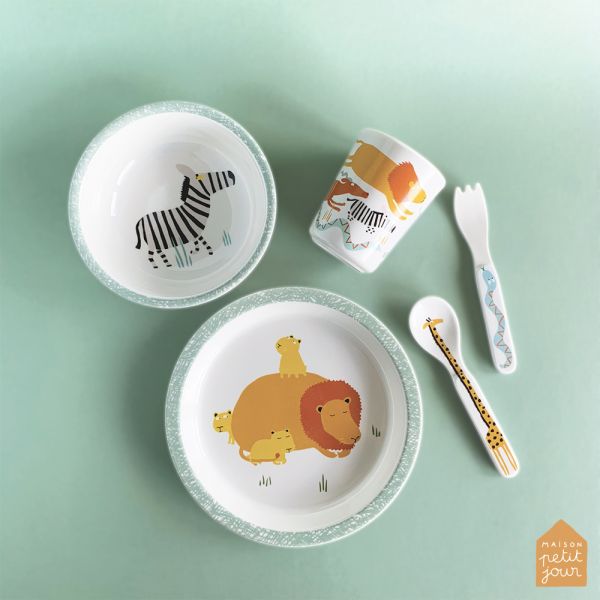 Assiette bébé La savane