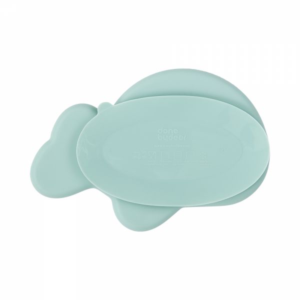 Assiette bébé silicone antidérapante Wally bleue