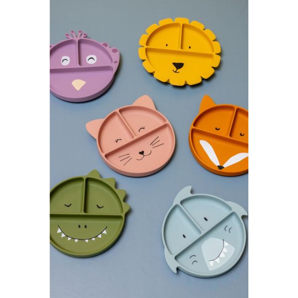 Assiette compartimentée avec ventouse Mrs. Peacock