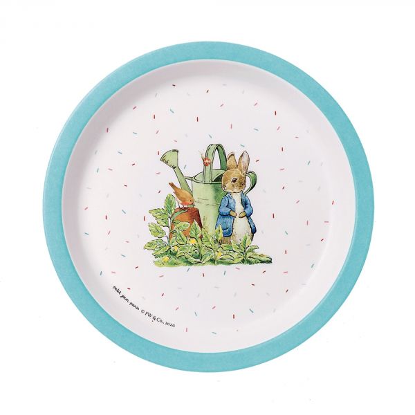 Assiette bébé Pierre Lapin Bleue