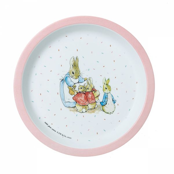Assiette bébé Pierre Lapin Rose