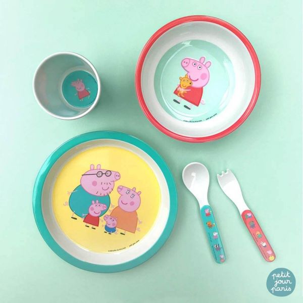 Assiette bébé Peppa Pig avec les parents Ø 18cm