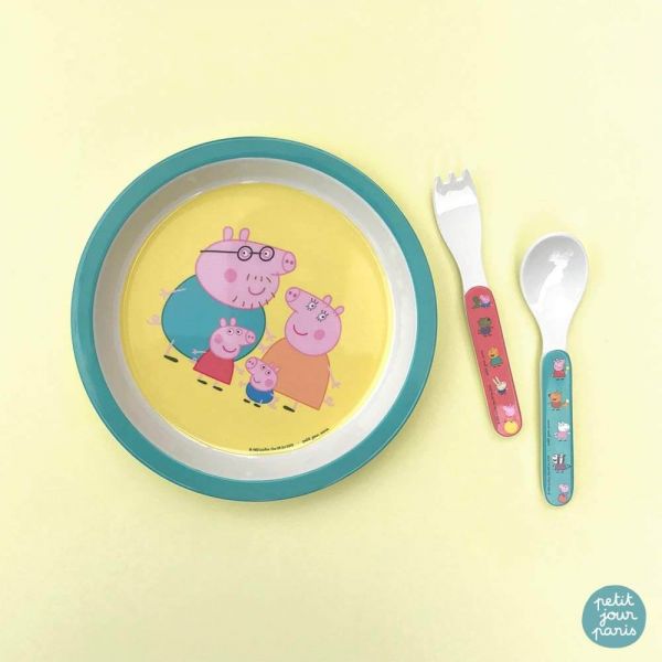 Assiette bébé Peppa Pig avec les parents Ø 18cm