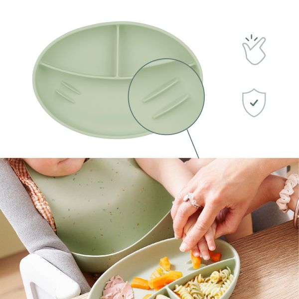 Assiette compartimentée bébé en silicone