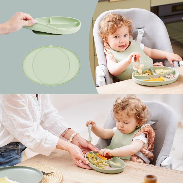 Assiette compartimentée bébé en silicone