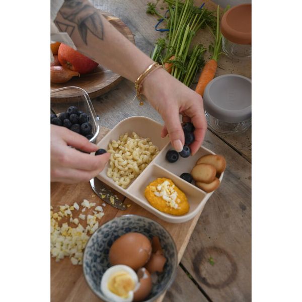 Assiette compartimentée bébé silicone Argile