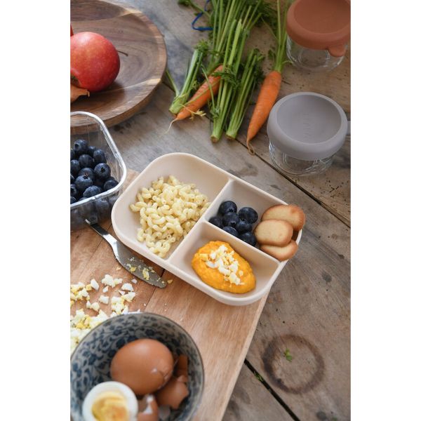 Assiette compartimentée bébé silicone Argile