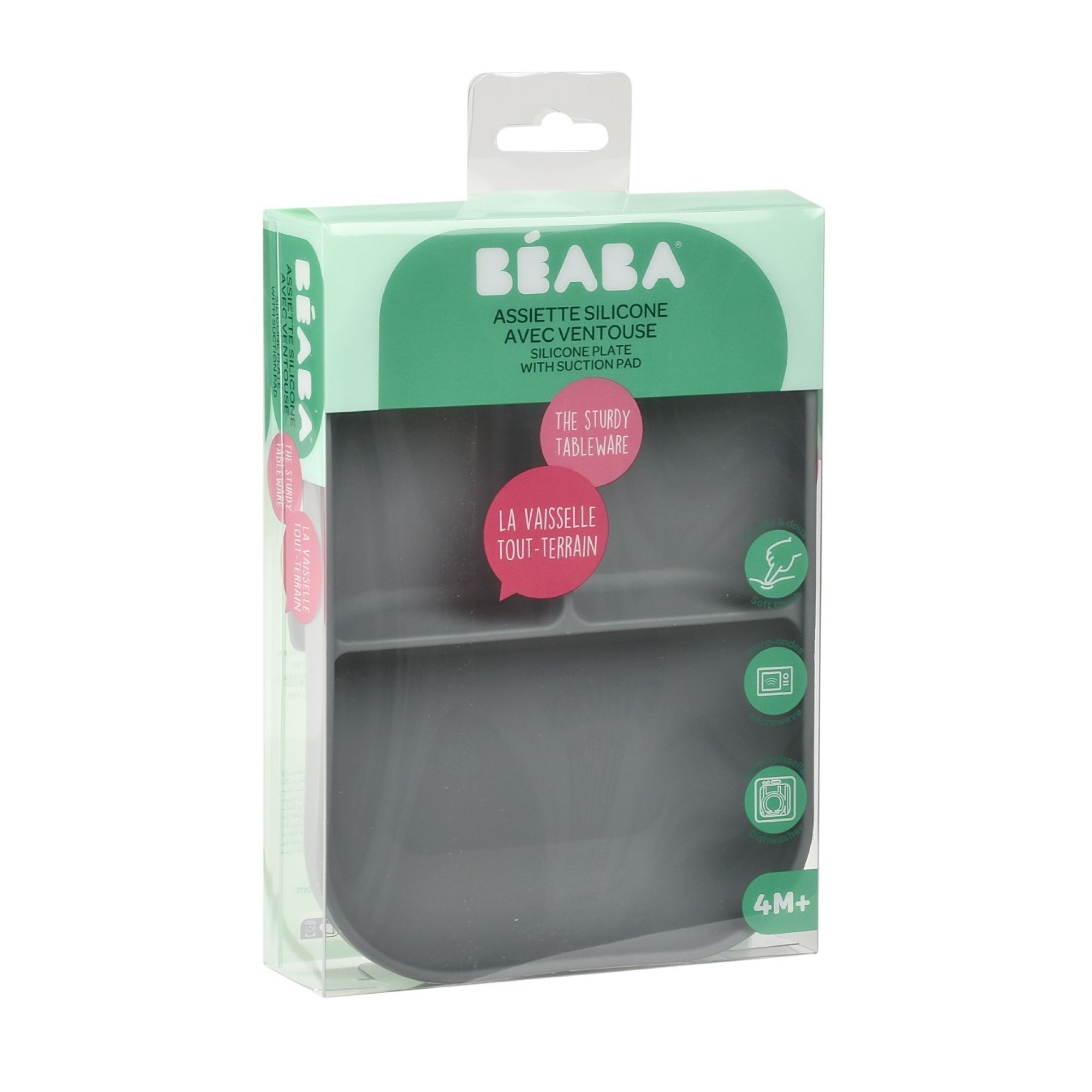 BEABA® Assiette enfant compartimentée silicone mineral