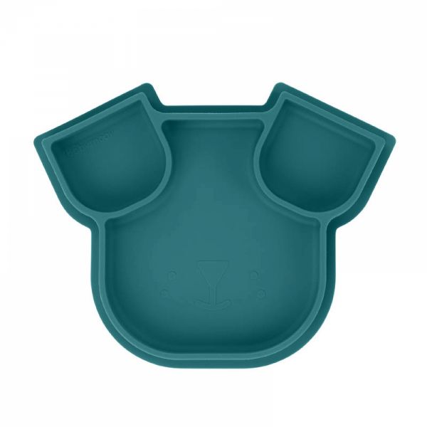 Assiette compartimentée en silicone Isy chien bleu