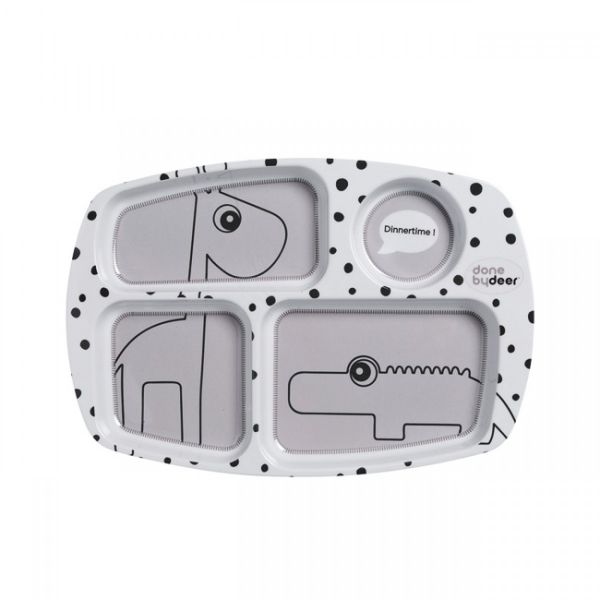 Assiette Plateau Dots gris