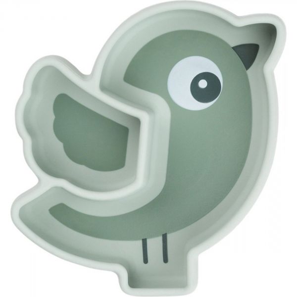 Assiette silicone avec ventouse  Birdee Vert