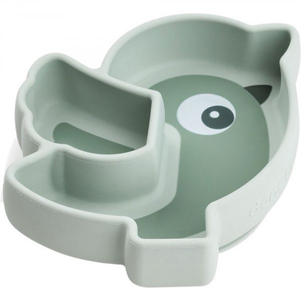 Assiette silicone avec ventouse  Birdee Vert