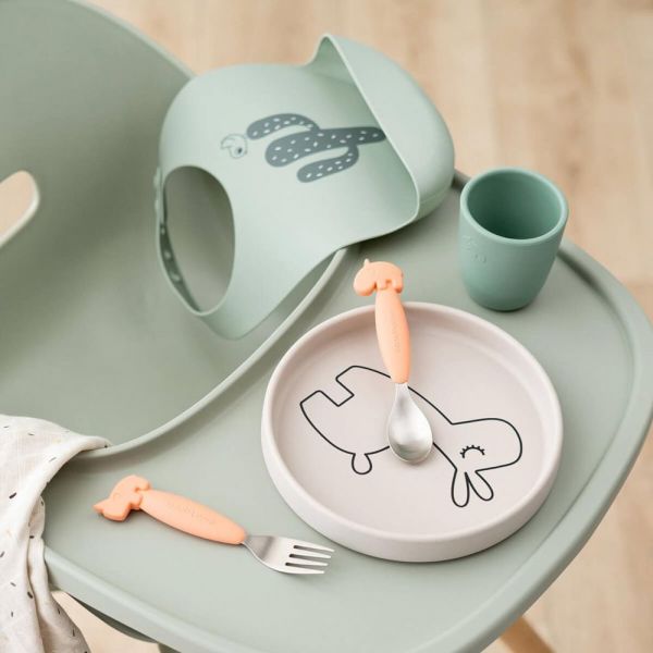 Assiette bébé silicone antidérapante Lalee Sable