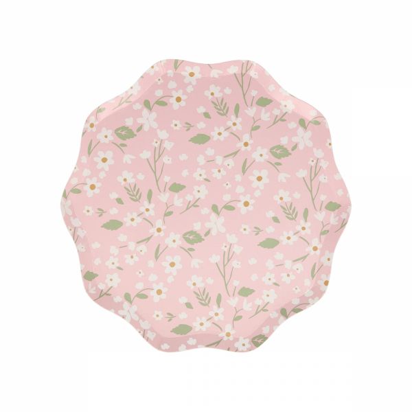 Lot de 12 petites assiettes Florales