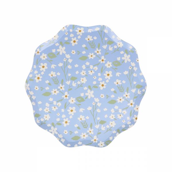 Lot de 12 petites assiettes Florales