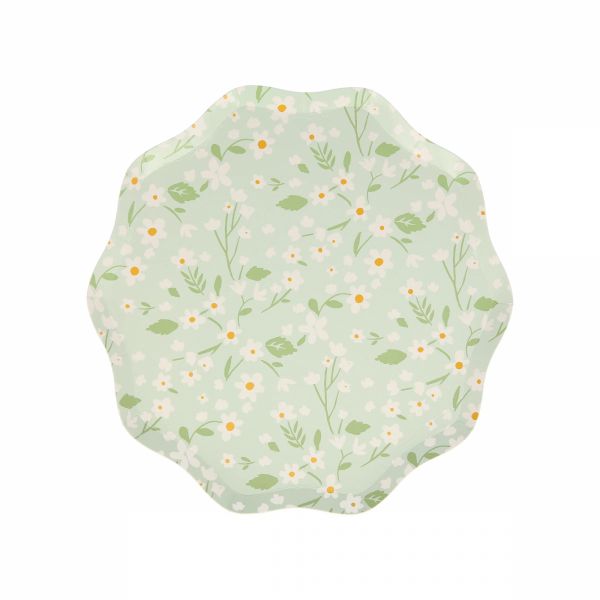 Lot de 12 petites assiettes Florales