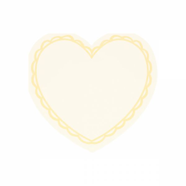Lot de 16 grandes serviettes Coeur pastel
