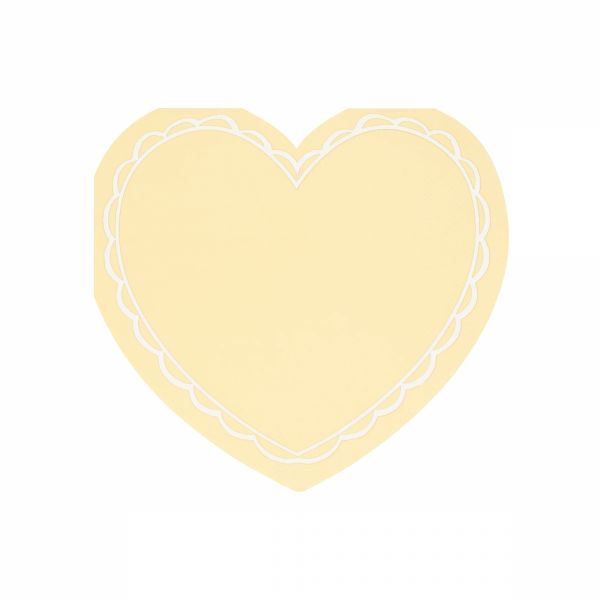 Lot de 16 grandes serviettes Coeur pastel