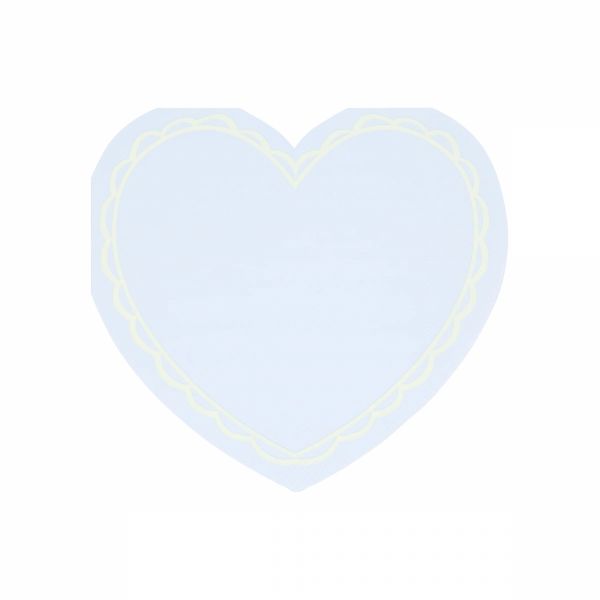 Lot de 16 grandes serviettes Coeur pastel