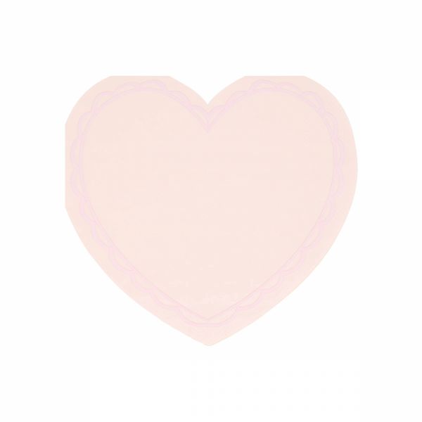 Lot de 16 grandes serviettes Coeur pastel