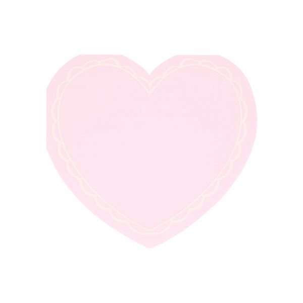 Lot de 16 grandes serviettes Coeur pastel