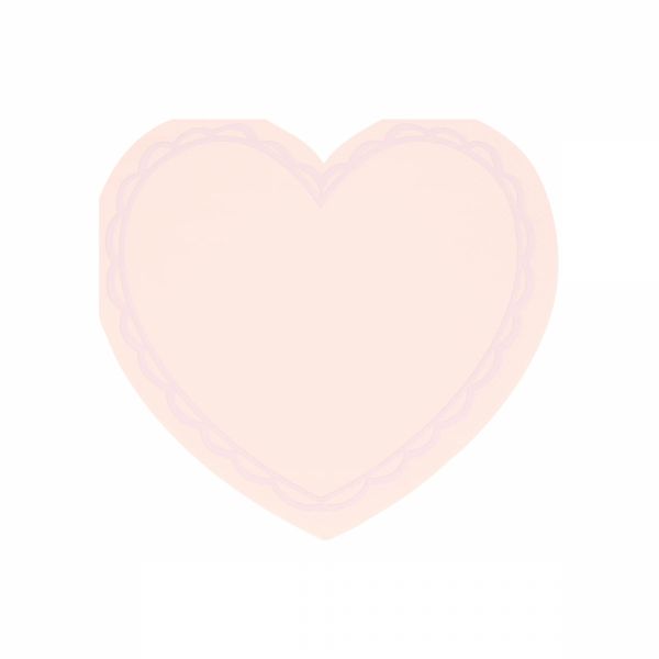 Lot de 16 grandes serviettes Coeur pastel