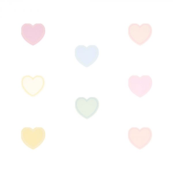 Lot de 16 petites serviettes Coeur pastel