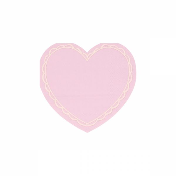 Lot de 16 petites serviettes Coeur pastel