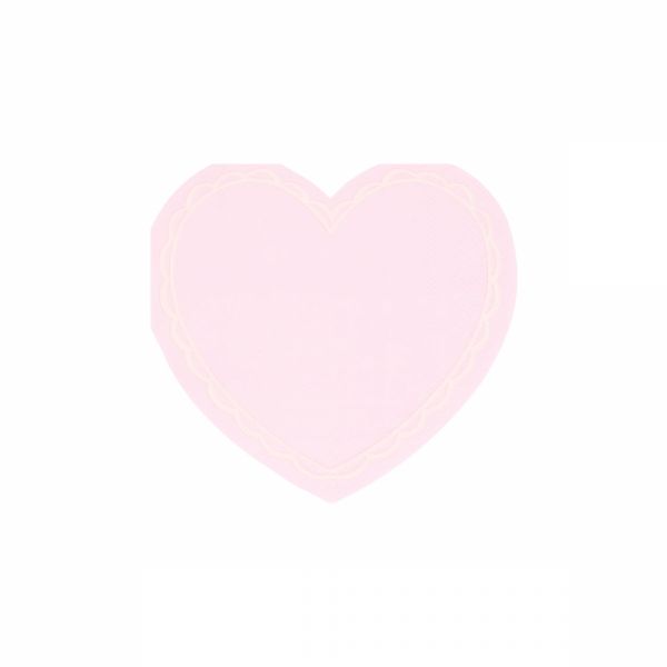 Lot de 16 petites serviettes Coeur pastel