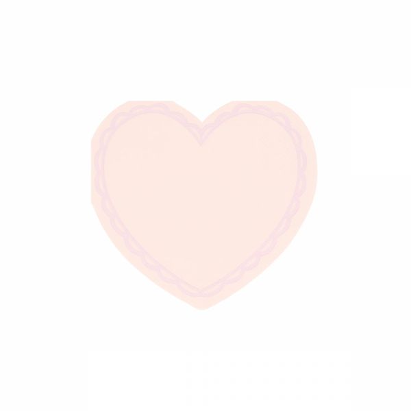 Lot de 16 petites serviettes Coeur pastel
