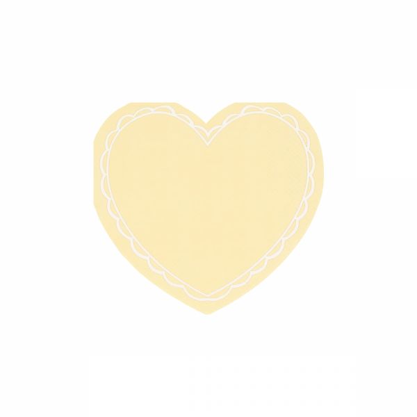 Lot de 16 petites serviettes Coeur pastel