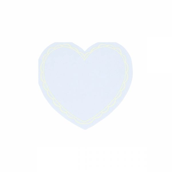 Lot de 16 petites serviettes Coeur pastel