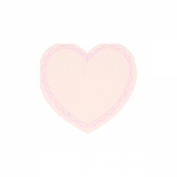 Lot de 16 petites serviettes Coeur pastel