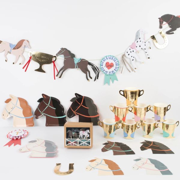 Lot de 16 serviettes Cheval Équitation