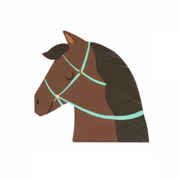 Lot de 16 serviettes Cheval Équitation