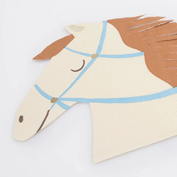 Lot de 16 serviettes Cheval Équitation