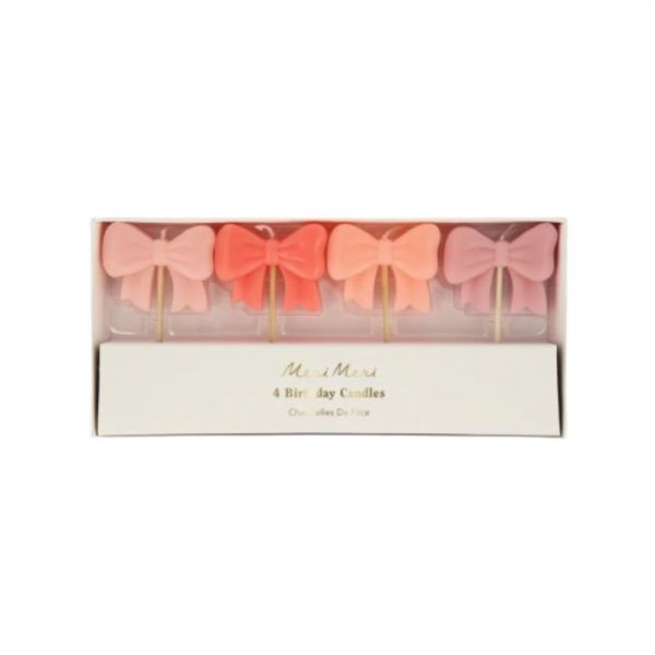 Lot de 4 bougies Noeuds roses
