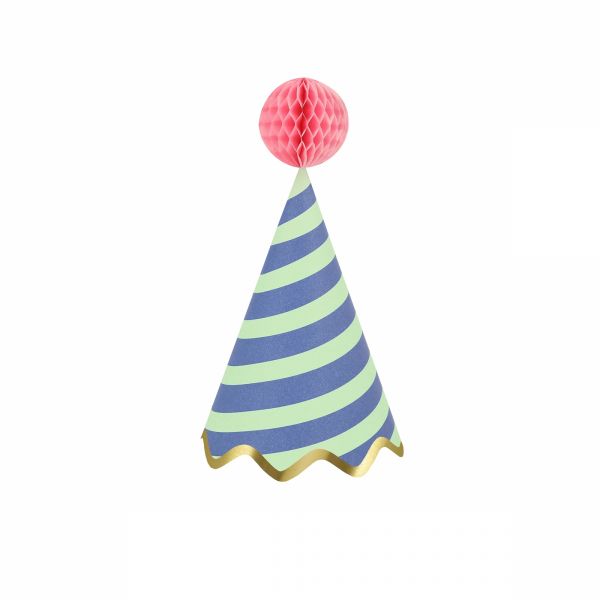 Lot de 8 chapeaux de fête Rayures