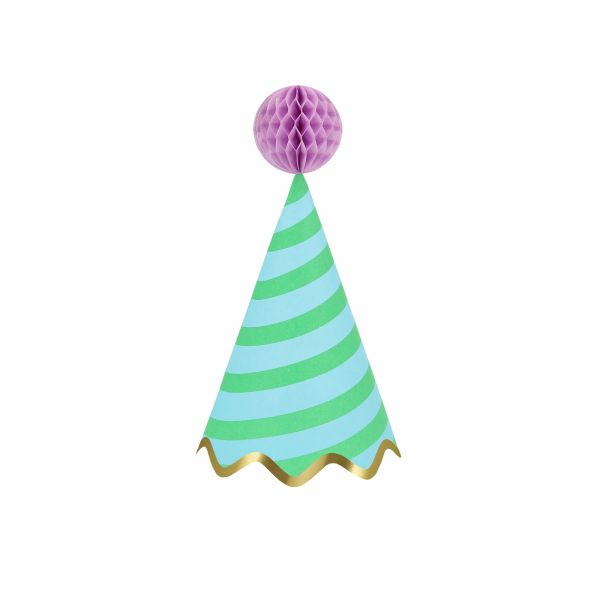 Lot de 8 chapeaux de fête Rayures