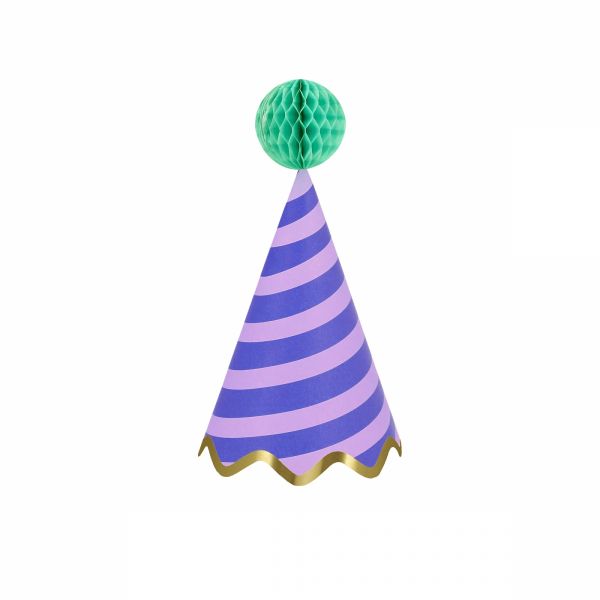 Lot de 8 chapeaux de fête Rayures