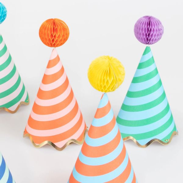 Lot de 8 chapeaux de fête Rayures