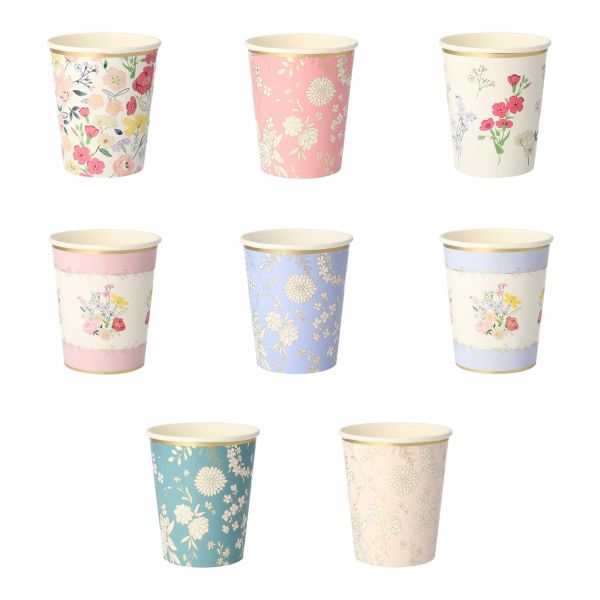 Lot de 8 gobelets English Garden